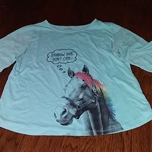 🌈Rainbow Hair Don't Care Horse Shirt
